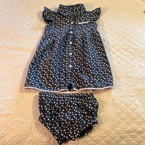 Lightweight denim cotton dress with bloomers